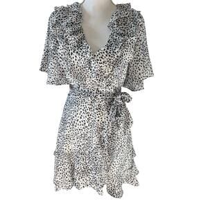 VICI Black White Ruffle Dress Medium